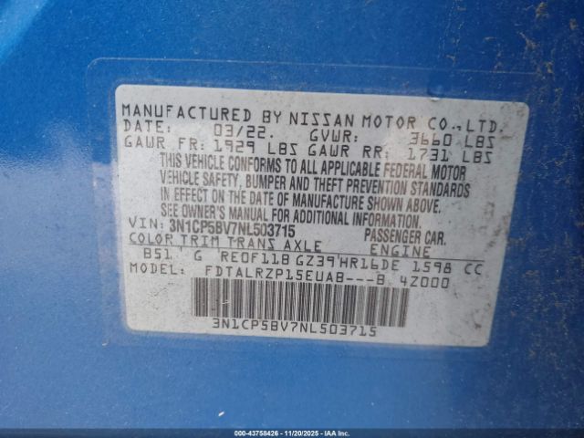 2022 NISSAN KICKS 3N1CP5BV7NL503715 Photo 8