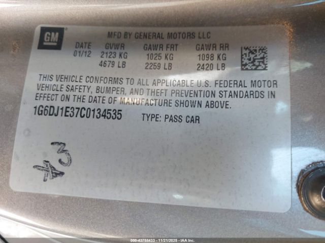 2012 CADILLAC CTS 1G6DJ1E37C0134535 Photo 8