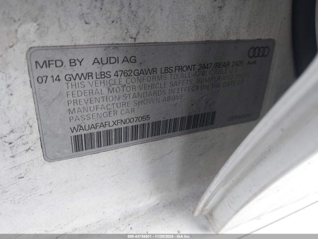 2015 AUDI A4 WAUAFAFLXFN007055 Photo 8