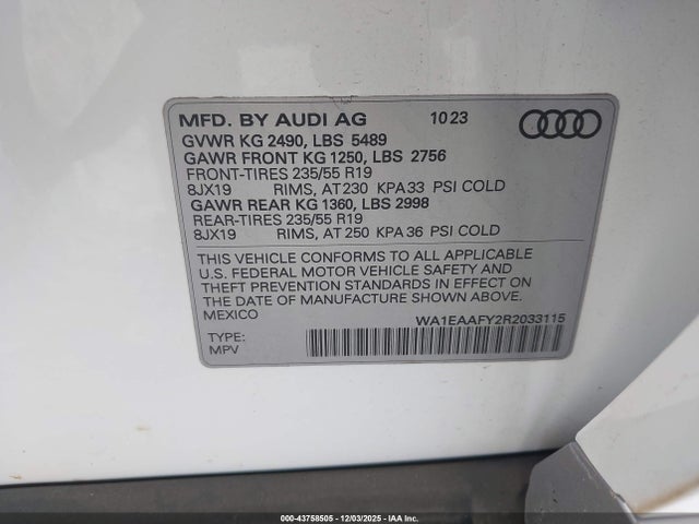2024 AUDI Q5 WA1EAAFY2R2033115 Photo 8