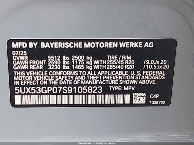 2025 BMW X3 5UX53GP07S9105823 Photo 8