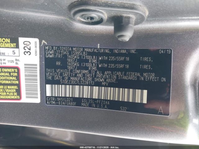 2020 TOYOTA SIENNA 5TDEZ3DC7LS228113 Photo 8