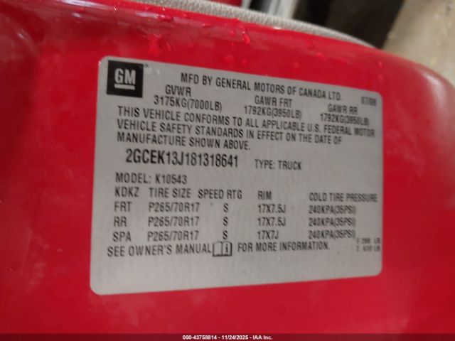 2008 CHEVROLET SILVERADO 1500 2GCEK13J181318641 Photo 8