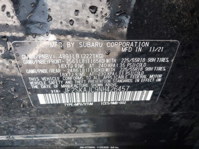 2022 SUBARU FORESTER JF2SKAJC9NH426457 Photo 8