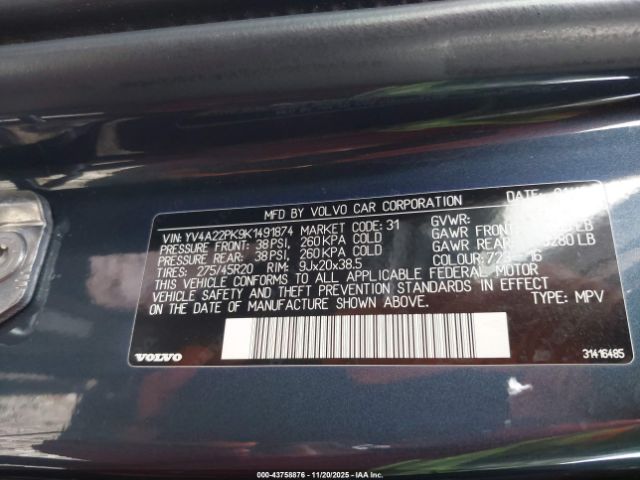 2019 VOLVO XC90 YV4A22PK9K1491874 Photo 8