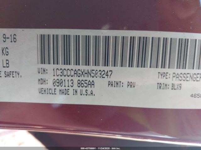 2017 CHRYSLER 200 1C3CCCAGXHN503247 Photo 8