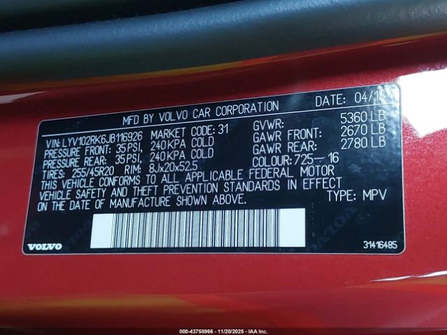 2018 VOLVO XC60 LYV102RK6JB116926 Photo 8