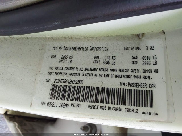 2002 CHRYSLER 300M 2C3HE66G12H222996 Photo 8