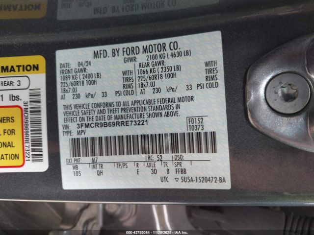 2024 FORD BRONCO SPORT 3FMCR9B69RRE73221 Photo 8