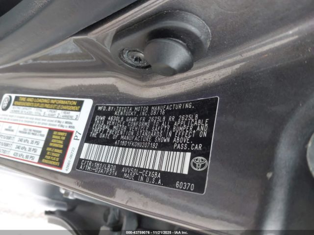 2017 TOYOTA CAMRY HYBRID 4T1BD1FK0HU207192 Photo 8