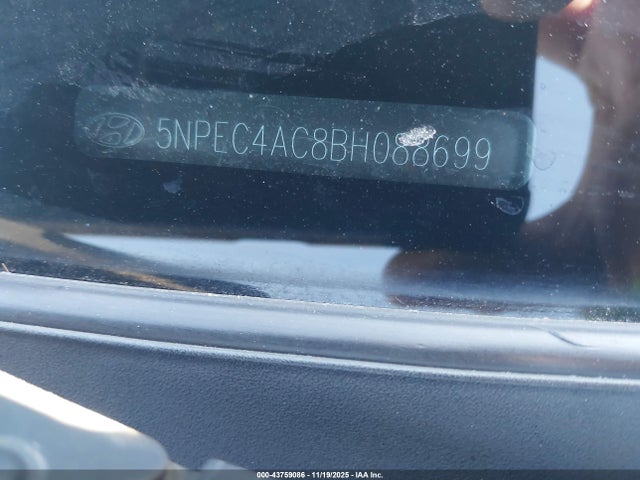 2011 Hyundai Sonata Limited მანქანა იყიდება აუქციონზე, vin: 5NPEC4AC8BH088699, აუქციონის ნომერი: 43759086