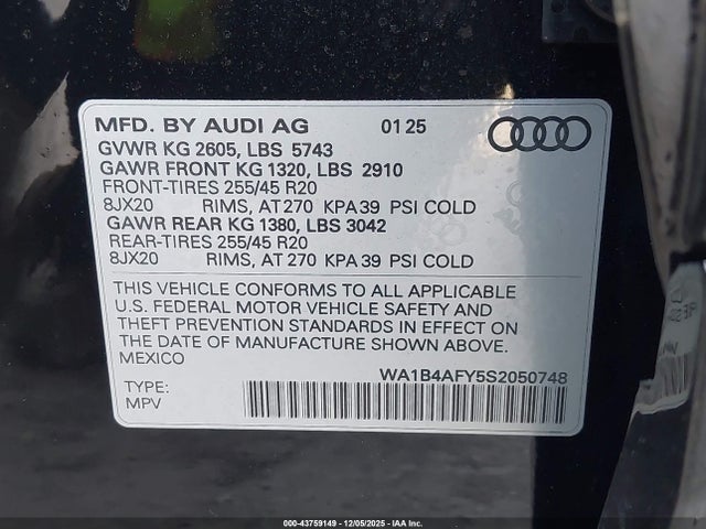 2025 AUDI SQ5 WA1B4AFY5S2050748 Photo 8