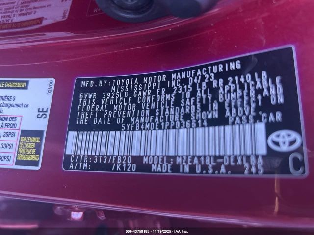 2023 TOYOTA COROLLA 5YFB4MDE1PP036614 Photo 8