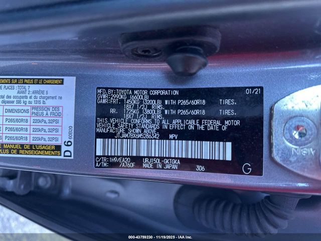 2021 LEXUS GX 460 JTJAM7BX6M5286342 Photo 8