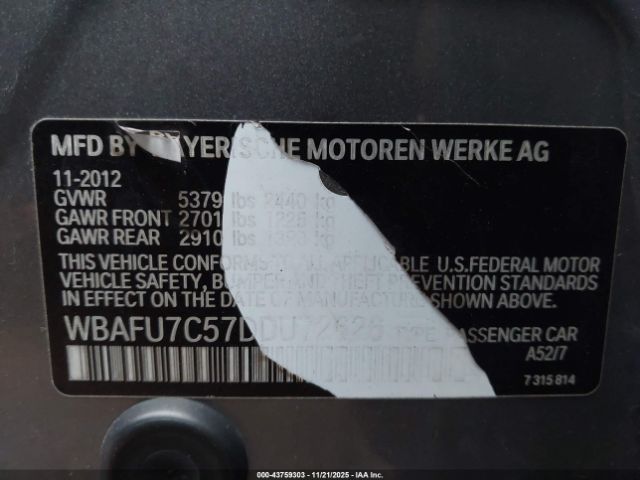 2013 BMW 535I WBAFU7C57DDU72626 Photo 8