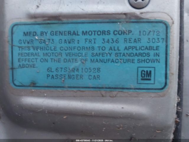 1973 CADILLAC ELDORADO 6L67S3Q410528 Photo 8