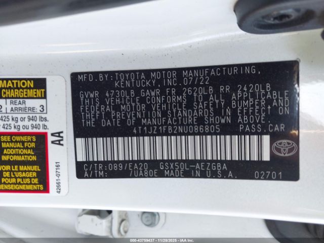 2022 TOYOTA AVALON 4T1JZ1FB2NU086805 Photo 8