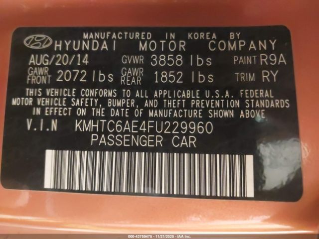 2015 HYUNDAI VELOSTER KMHTC6AE4FU229960 Photo 8