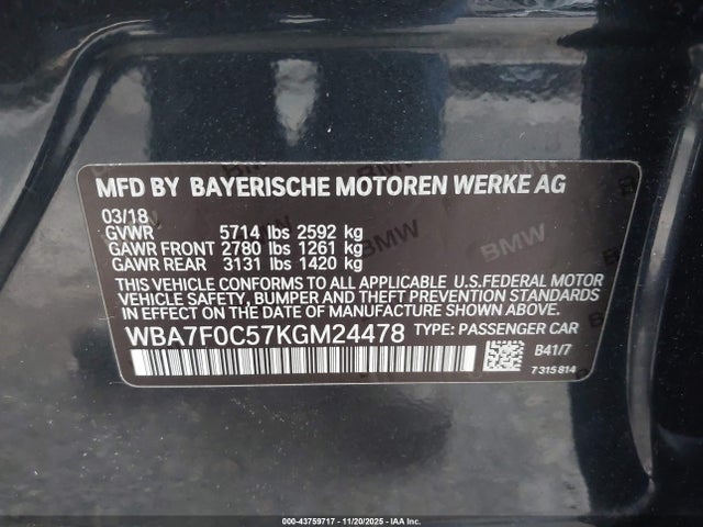 BMW 750i 2019 WBA7F0C57KGM24478 Image 9