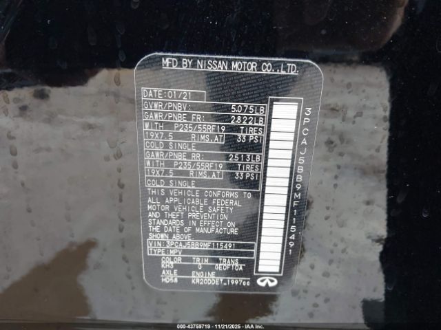 2021 INFINITI QX50 3PCAJ5BB9MF115491 Photo 8