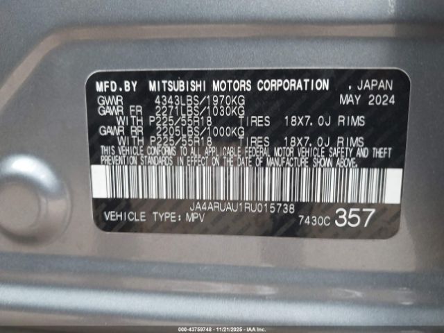 2024 MITSUBISHI OUTLANDER SPORT JA4ARUAU1RU015738 Photo 8