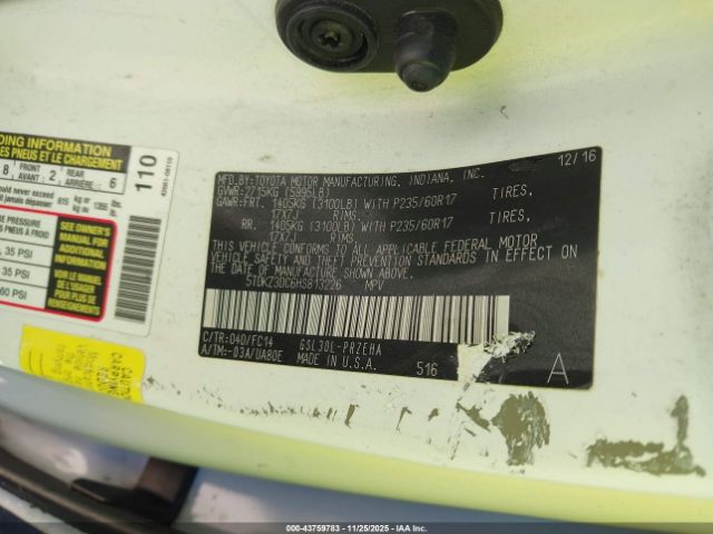 2017 TOYOTA SIENNA 5TDKZ3DC6HS813226 Photo 8