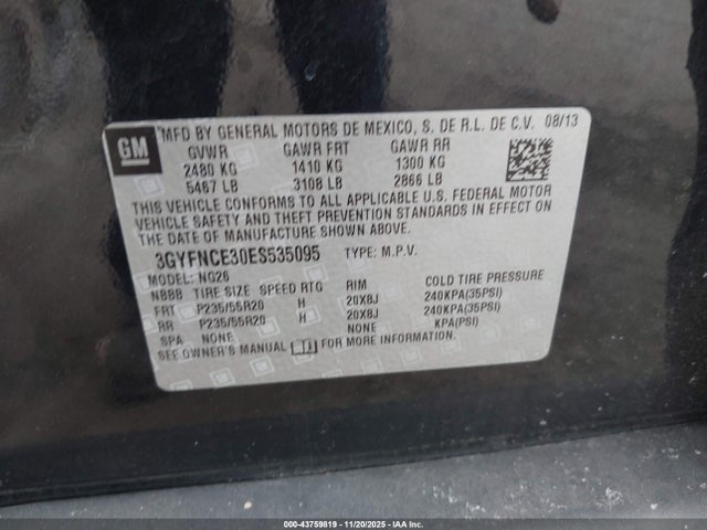 2014 CADILLAC SRX 3GYFNCE30ES535095 Photo 8