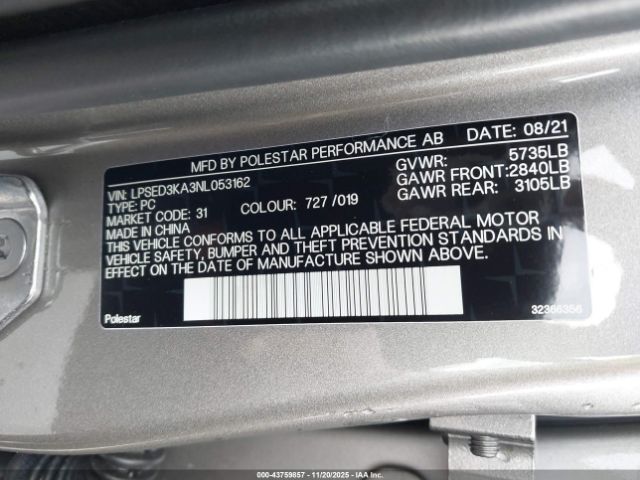 2022 POLESTAR 2 LPSED3KA3NL053162 Photo 8