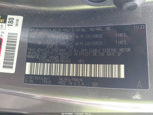 Toyota Sienna Platinum 2024 5TDERKEC2RS185463 Image 9