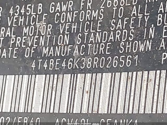 2008 TOYOTA CAMRY 4T4BE46K38R026561 Photo 8