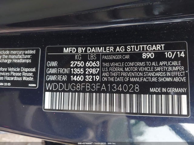 2015 MERCEDES-BENZ S 550 WDDUG8FB3FA134028 Photo 8