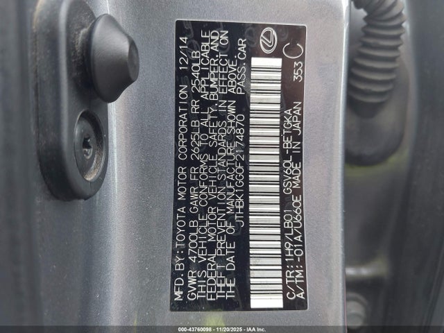 2015 LEXUS ES 350 JTHBK1GG0F2174870 Photo 8