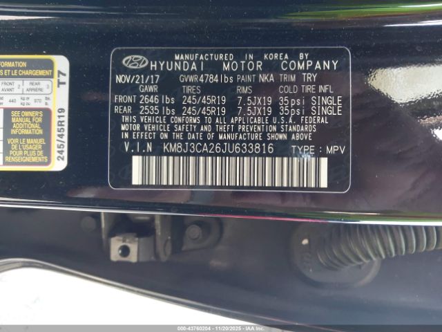 2018 HYUNDAI TUCSON KM8J3CA26JU633816 Photo 8