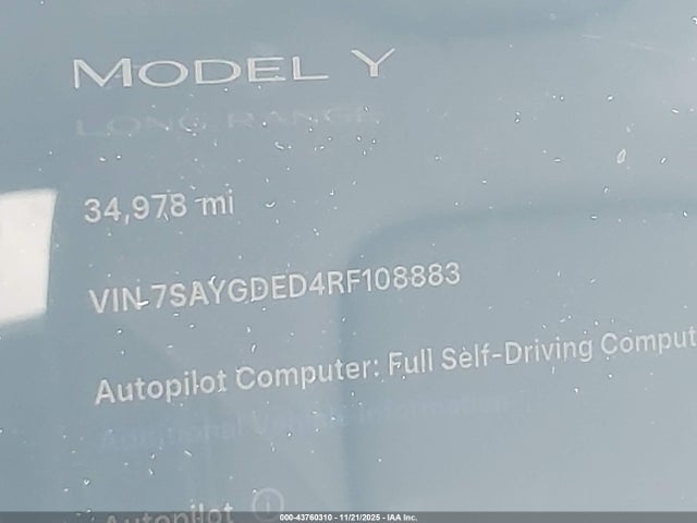 2024 TESLA MODEL Y 7SAYGDED4RF108883 Photo 6