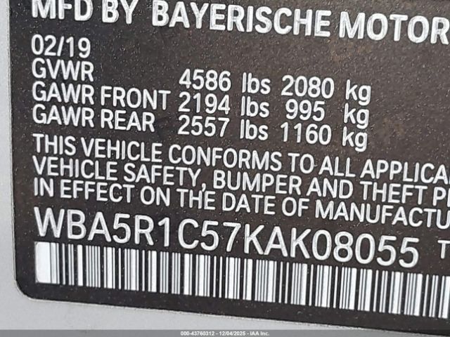 2019 BMW 330I WBA5R1C57KAK08055 Photo 8