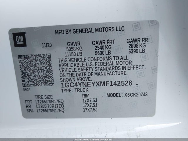 Chevrolet SILVERADO 2500HD 2021 1GC4YNEYXMF142526 Image 8