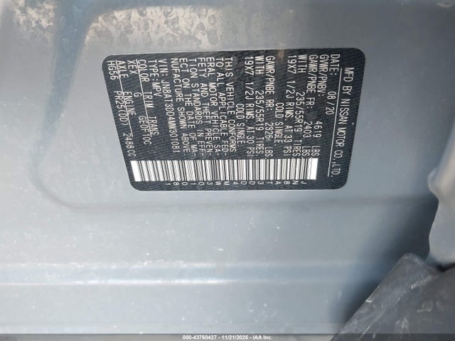 JN8AT3DD4MW301081 Nissan Rogue Platinum Intelligent Awd