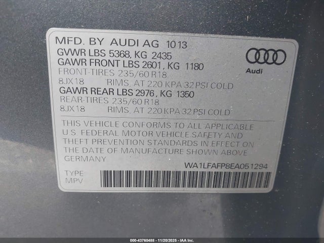 2014 AUDI Q5 WA1LFAFP8EA051294 Photo 8