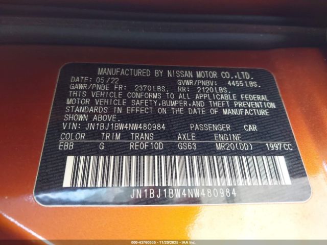 2022 NISSAN ROGUE SPORT JN1BJ1BW4NW480984 Photo 8