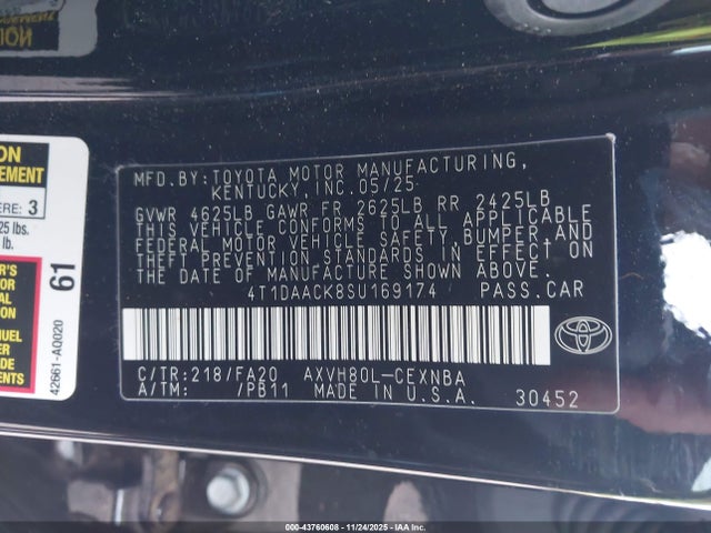 Toyota CAMRY LE 2025 4T1DAACK8SU169174 Image 9