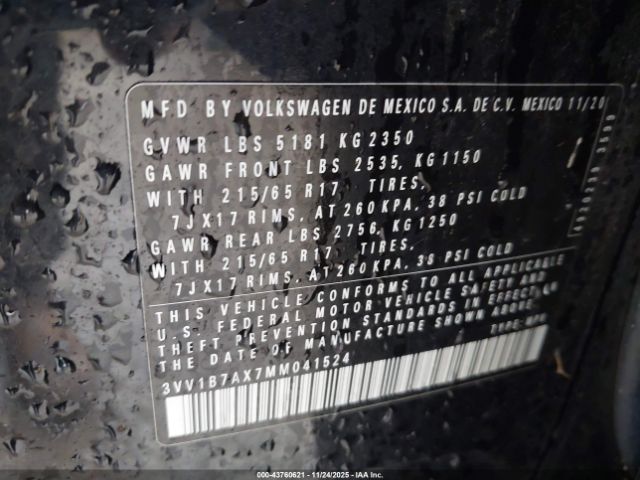 2021 VOLKSWAGEN TIGUAN 3VV1B7AX7MM041524 Photo 8