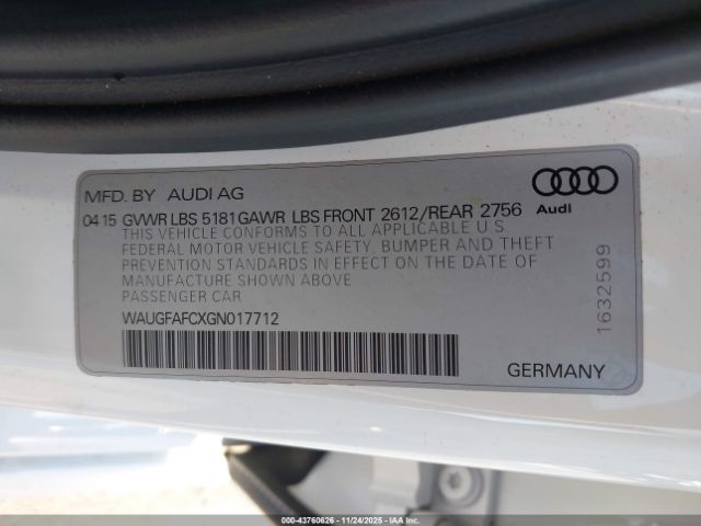 2016 AUDI A6 WAUGFAFCXGN017712 Photo 8
