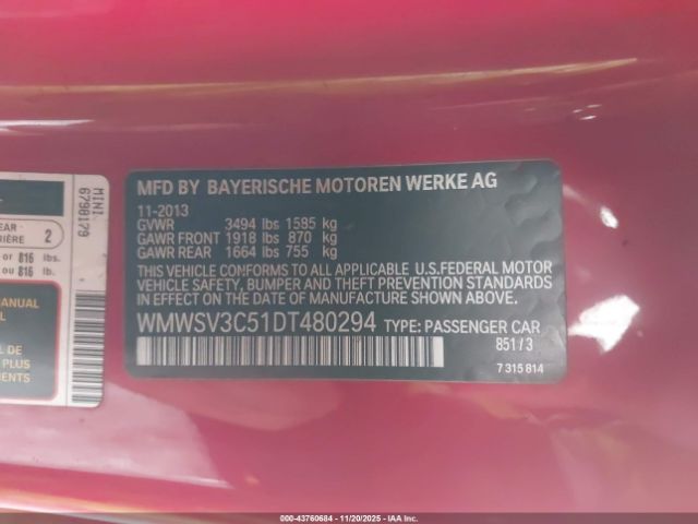 2013 MINI HARDTOP WMWSV3C51DT480294 Photo 8