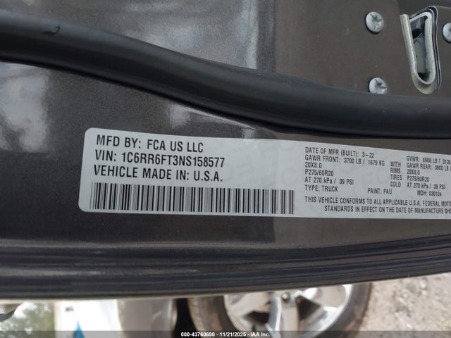 RAM 1500 Classic 2022 1C6RR6FT3NS158577 Image 9
