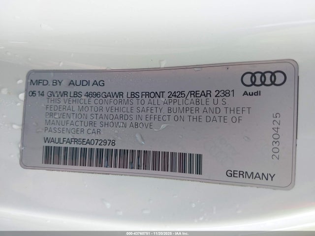 2014 AUDI A5 WAULFAFR5EA072978 Photo 8