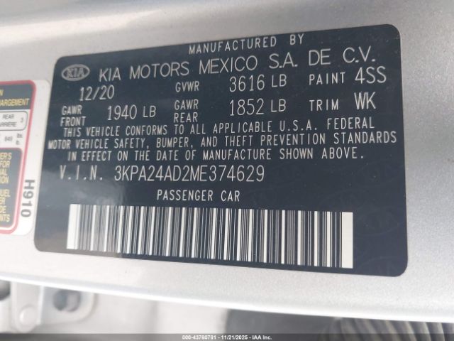 2021 KIA RIO 3KPA24AD2ME374629 Photo 8