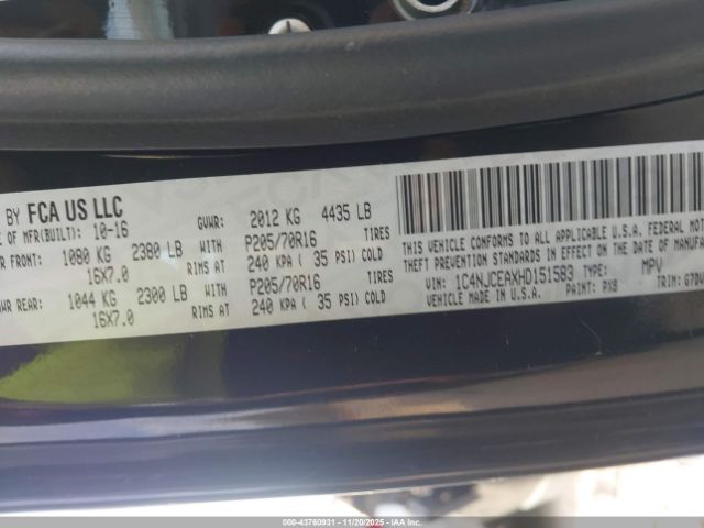 2017 JEEP COMPASS 1C4NJCEAXHD151583 Photo 8