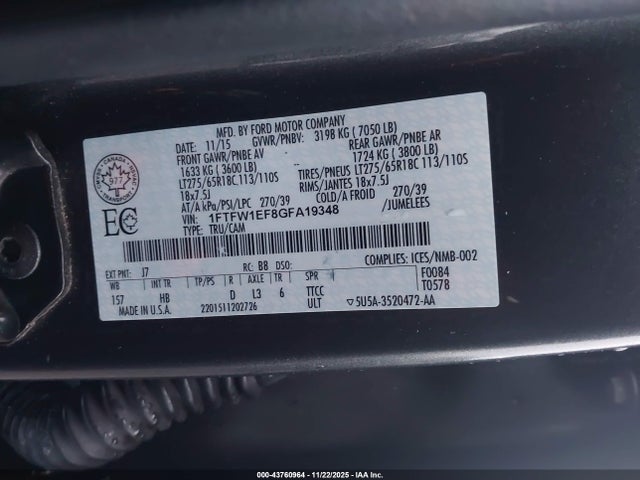 2016 FORD F-150 1FTFW1EF8GFA19348 Photo 8