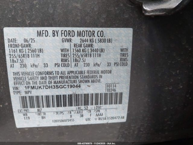 2025 FORD EXPLORER 1FMUK7DH3SGC19044 Photo 8