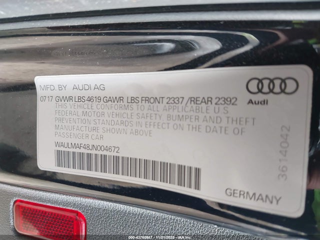 2018 AUDI A4 WAULMAF48JN004672 Photo 8